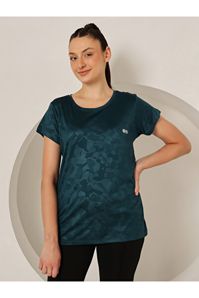 Clovia By Styli Blue Comfort Fit Camouflage Print Active T-Shirt