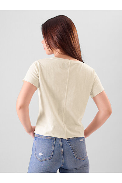 The Souled Store By Styli Off White Relaxed Fit Slub T-Shirt