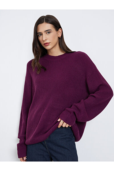 Styli Burgundy Chunky Knit Sweater