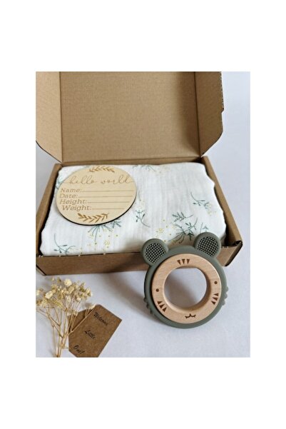 Amla Cutie cadou pentru bebeluși și nou-născuți: muselină verde, jucărie pent...