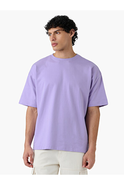 The Souled Store By Styli Men Purple Oversized Casual T-Shirt