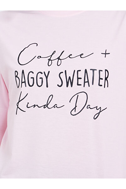 Take Two By Styli Pink Regular Fit Slogan Print Sweatshirt