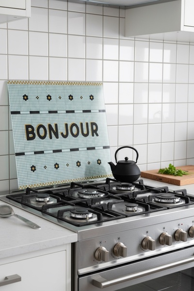 EVLE Cooker Back Protective Glass Panel 50 X 60 Cm, Splash Guard between Countertops