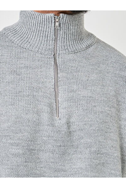 Styli Front Half Zip Relaxed Fit Sweater