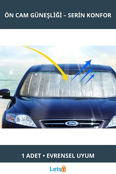 Letsii Parasolar reflectorizant pentru parbriz auto, care reflectă căldura și...