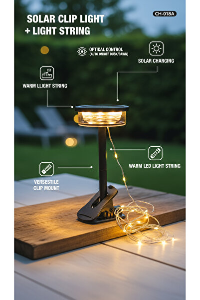 Generic Solar Clip Light + Light String