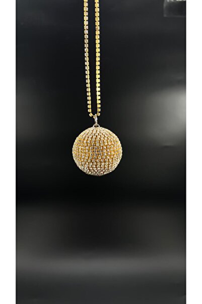 Efe Aks زينة مرآة الرؤية الخلفية على شكل كرة ديسكو مرصعة بالذهب مقاس 5 سم، زي...