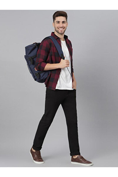 Dennis Lingo By Styli Men Maroon Slim Fit Checked Casual Shirt