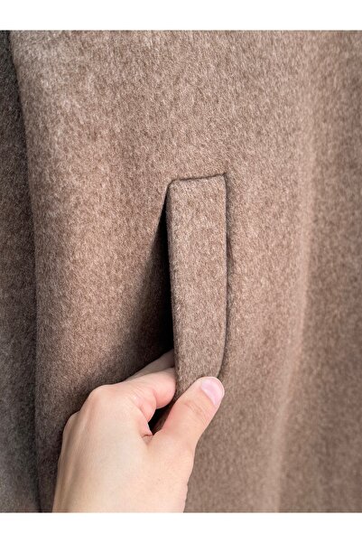 BENAHOLL Alison Single Button Sleeve Belt Detailed Coat-Un1055 Brown