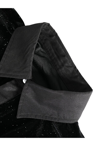 Take Two By Styli Men Black Velvet Glitter Look Shirt