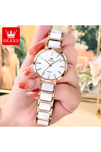 OLEVS Women's Watch Quartz Mechanism Japan Casual Fashion Elegant White