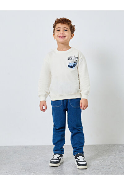 Styli Boys Off White Racing Graphic Sweatshirt