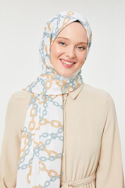 Levidor Mint Green Chain Pattern Mono Shawl