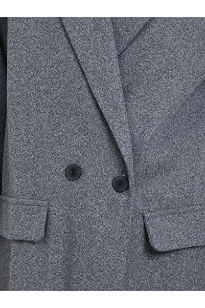 Styli Grey Regular Fit Wool Like Button Coat