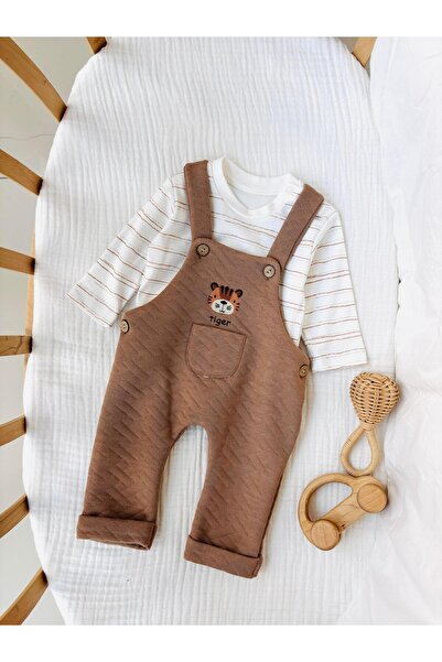 NUNU BABY Tiger Salopet Set - Brown