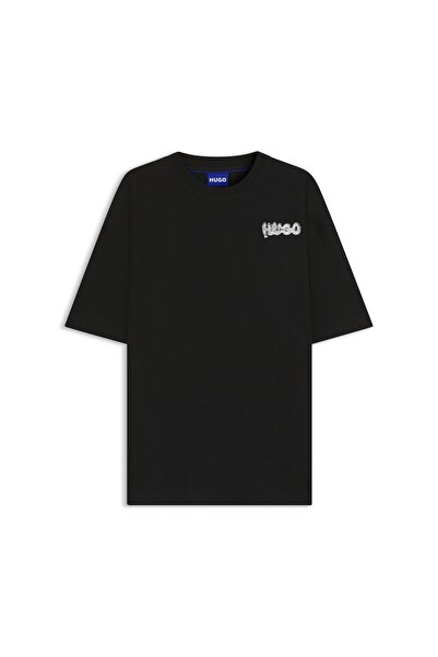 HUGO Logo Baskılı Unisex Pamuk Jarse Tişört