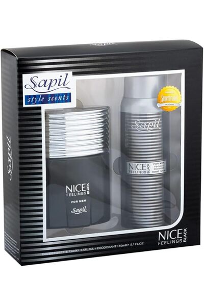 sapil Nice Feelings Black Eau de Toilette Gift Set 75 ml + 150 ml Deodorant - (Men)