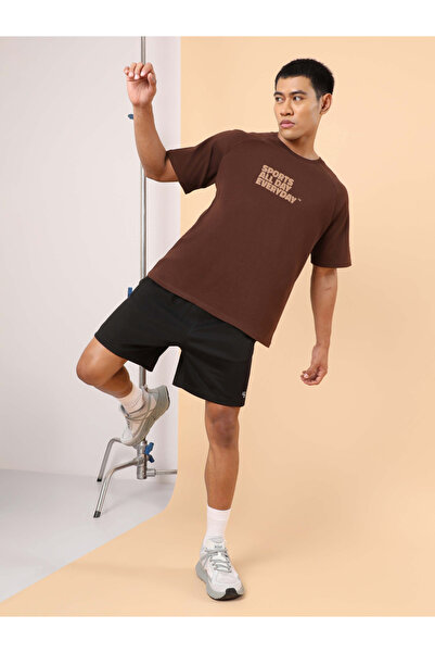 Cult By Styli Men Brown Typography Print Short Sleeve T-Shirt