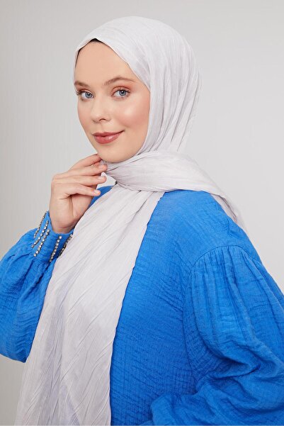 Levidor Silver pleated cotton shawl
