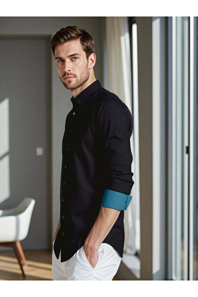 Dennis Lingo By Styli Men Solid Spread Collar Casual Shirt