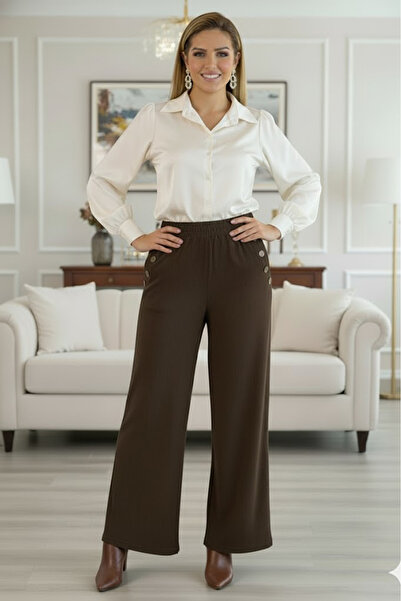 Nevin Kaya Moda Brown Velvet Trousers