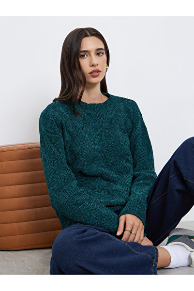 Styli Emerald Green Knit Oversized Sweater