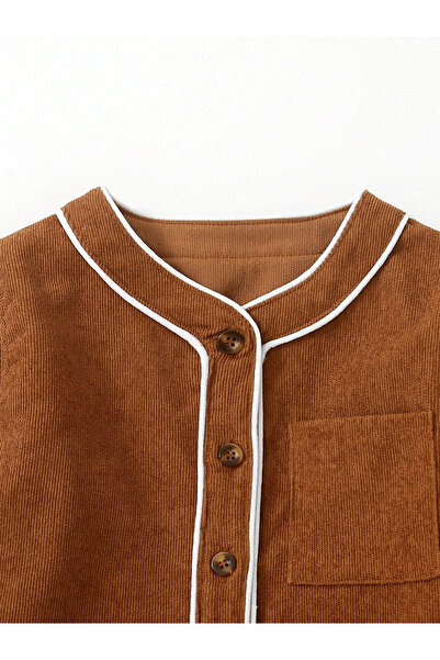 Take Two By Styli Solid Round Neck Button Up Long Sleeve Jacket