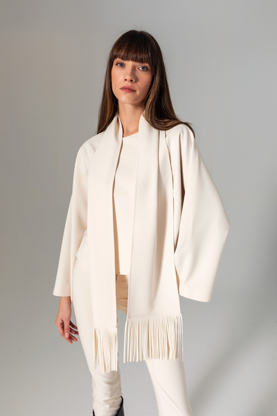 Berr-ın Shawl Detailed Jacket Ecru