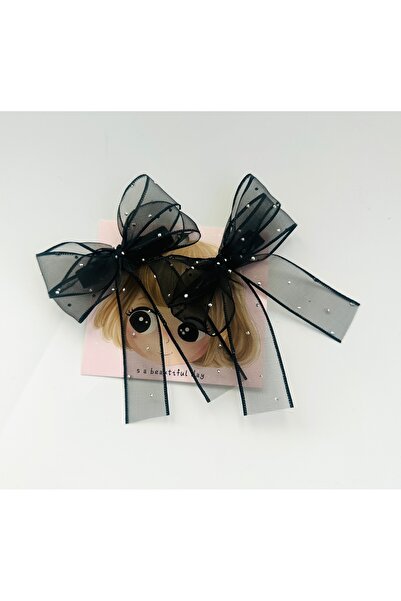 Zebra Tulle Bow Double Set Buckle