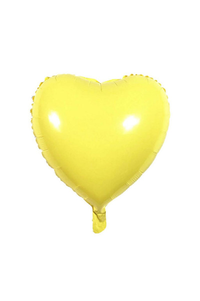 BALON DİYARI Sarı Kalp Folyo balon 45cm tüm renkler hava ve helyum ile uyumlu