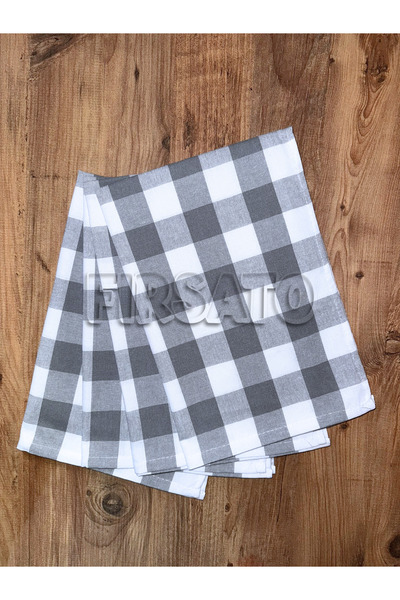 Fırsato Karevibe Tablecloth 160X160Cm and Napkin Set 45X65Cm – Square Pattern, 5 Pieces