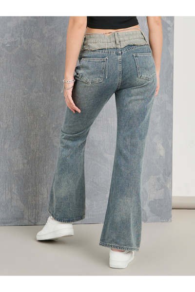 Take Two By Styli Cut and Sew Panel Flared Jeans