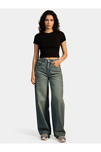 Take Two By Styli Mid Rise Wide Leg Jeans