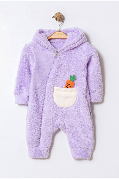 Chicsy Baby Unisex Baby Hooded Carrot Pocket Plush Jumpsuit