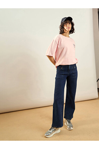 Sassafras By Styli Women Blue High Rise Washed Straight Fit Jeans