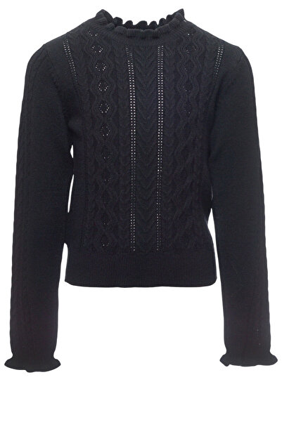 Abel & Lula Abel&Lula Female Child Knitwear Black Sweater 5830