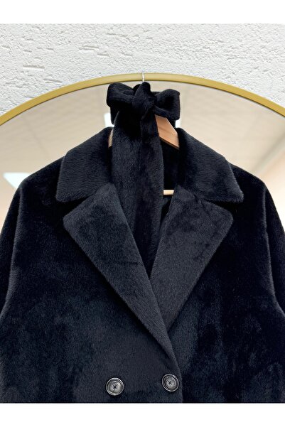 BENAHOLL Alondra Fox Lined Coat-Zş5051 Black