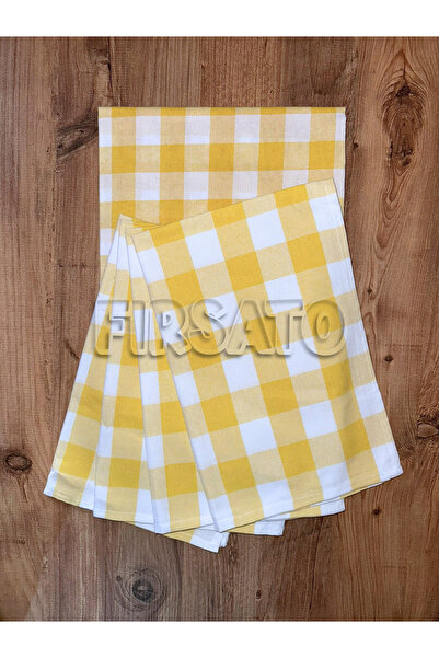 Fırsato Karevibe Tablecloth 160X160Cm and Napkin Set 45X65Cm – Square Pattern, 5 Pieces