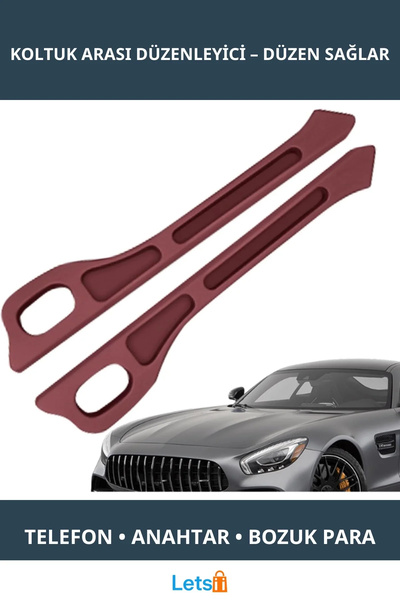 Letsii Organizator pentru scaune auto de culoare burgundy, 2 bucăți