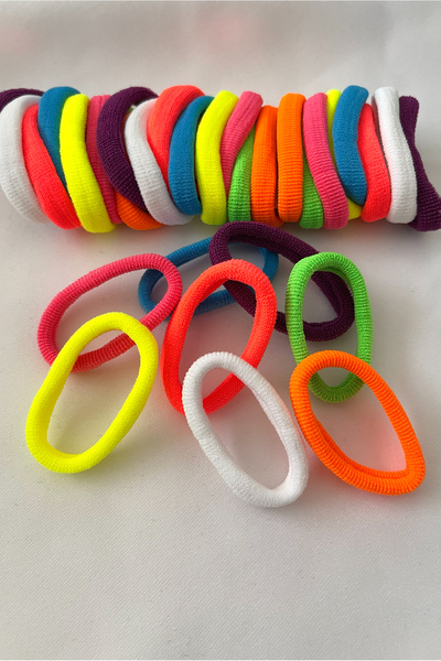 Happyline Women's Colorful Ultra Flexible 32-Piece Towel Rubber Buckle Set