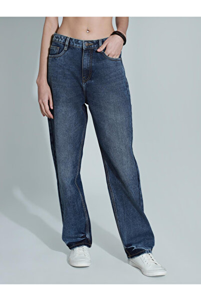 High Star By Styli High Rise Straight Fit Cotton Jeans