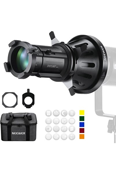 NEEWER LS-39 Spotlight Snoot مع عدسة إسقاط 20 درجة، وتركيز قابل للتعديل، و16 ...