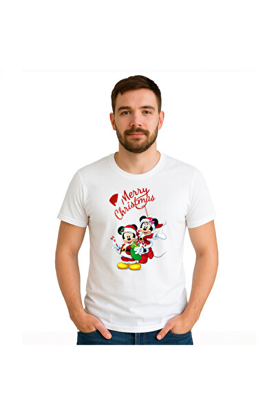 OEM Tricou barbat Mickey and Minnie Christmas 100%bumbac
