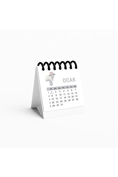 Tabby Design Kedi Temalı Mini Masaüstü Takvim