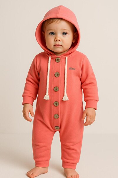Chicsy Baby Unisex Baby Hooded Buttons Transitional Jumpsuit
