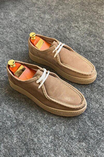 Greyybull Shoes Beige Nubuck Leather Men's Shoes-Stylish and Comfortable Shoes
