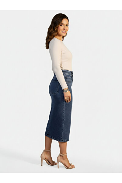 Take Two By Styli Women Denim Midi Skirt