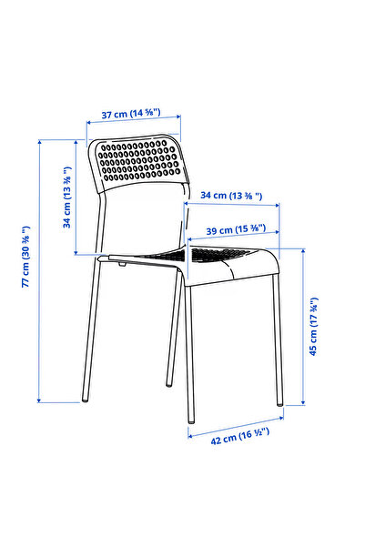 Arma Set of 4 multi-purpose chairs in white, 77×45×39 cm, without table