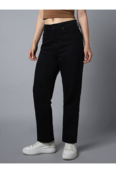 High Star By Styli Black High Rise Straight Fit Jeans