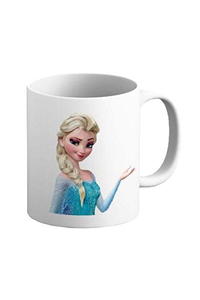 NASAQ ITALCO Frozen Elsa Character Printed Ceramic Coffee Mug Blue/White